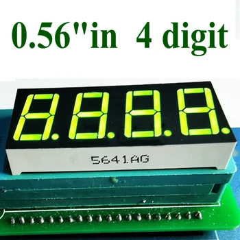 20PCS 0.56 אינץ 4bit האנודה נפוצה דיגיטלי צינור ירוק LED ספרות תצוגה 7 קטע 0.5 0.5 0.56 אינץ 0.56