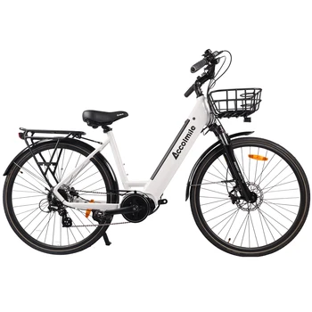 Accolmile נשים Ebike eCity 36 V 250 W M200 התיכון מוטור סיטי Ebike Pedelec עם אופניים סל מחזיק כוסות 15.6 אה סוללה