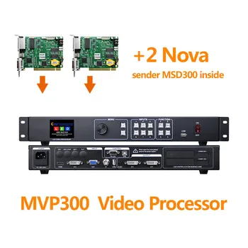MVP300 LED וידאו מעבד עם 2 שליחת כרטיס Novar MSD300 Linsn TS802D תמיכה בהתקן USB LED קיר