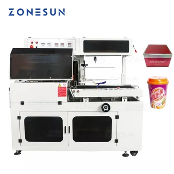 ZONESUN ZS450 L-סוג איטום מכונת חיתוך אוטומטי לכווץ סרט עטיפה קוסמטיקה ספר האוכל לשתות את תוכנה מכונת האריזה