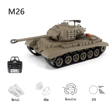 האנג זמן טנק 1/16 M26 כבדים גדולים קרב טנק מציאותי Stylingfires Bb פגזים אינפרא אדום מערכת הקרב צעצועים למבוגרים עבור ילד מתנות