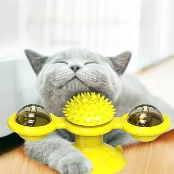 טחנת הרוח חתול צעצוע עם ביצים אינטראקטיבי מחמד משחק פאזל ווירליגיג הפטיפון חתלתול אחי שיניים