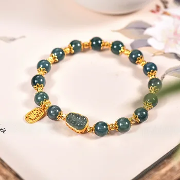 סינית בסגנון טבעי ירקן תכשיטים S925 כסף סטרלינג Ruyi צמיד אור יוקרה נישה יוקרתית מתנה הלאומי תכשיטי אופנה