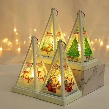 קישוטי חג המולד הוביל אור הנר תליית מנורה חלון הראווה של ילדים נייד עץ תליון יצירתי אביזרים Navidad